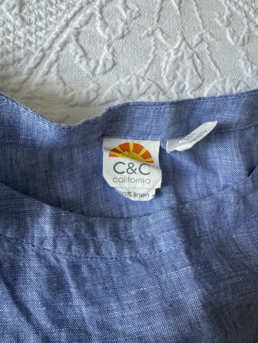 C&C California Sky Blue Linen Top